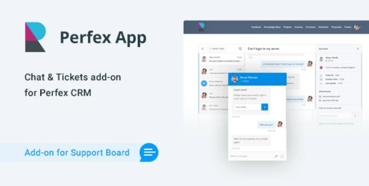 Chat & Tickets App for Support Board | Perfex CRM