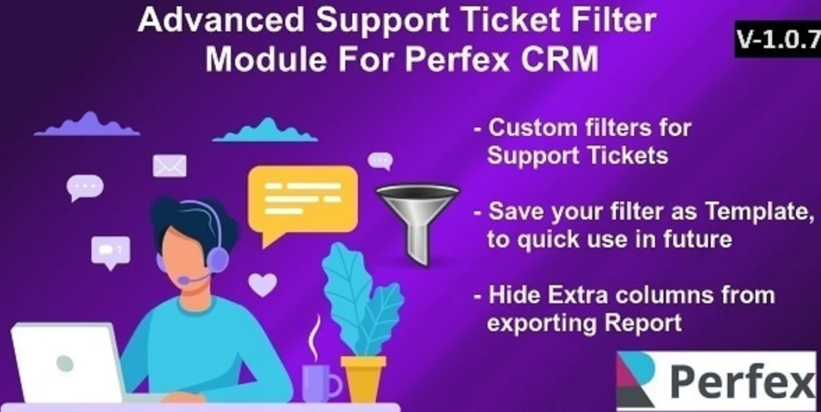 Advanced Support Ticket Filters Module | Perfex CRM