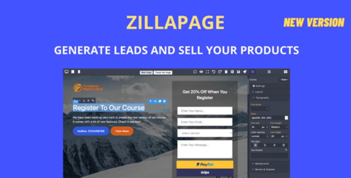 Zillapage - Landing page and Ecommerce builder | Perfex CRM