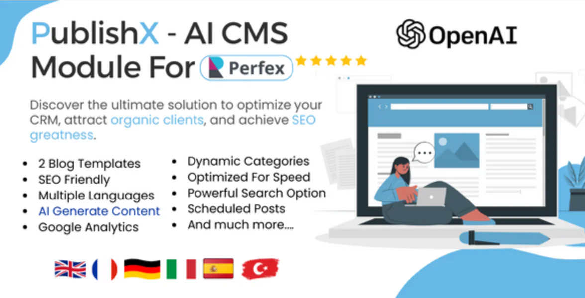 PublishX - AI Powered CMS | Perfex CRM